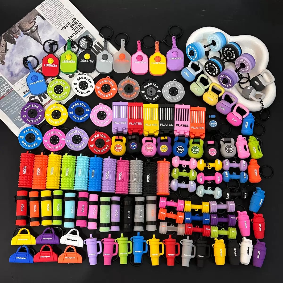 Gym Charm Keychain Collection