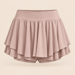 Flare Tennis Skirt with Built-In Shorts
