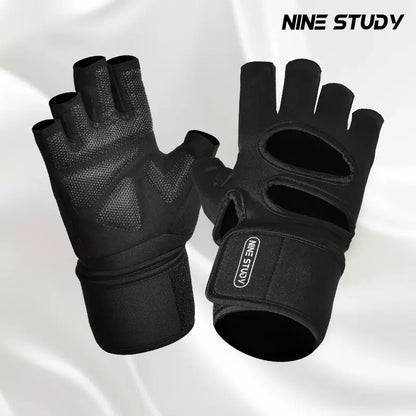 Nine Study Wrist Support Gym Gloves